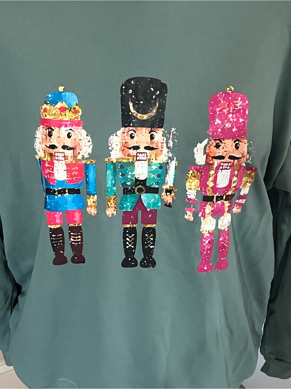 Women’s Nutcracker Sweatshirt - Sage Green - Picture 3 of 4